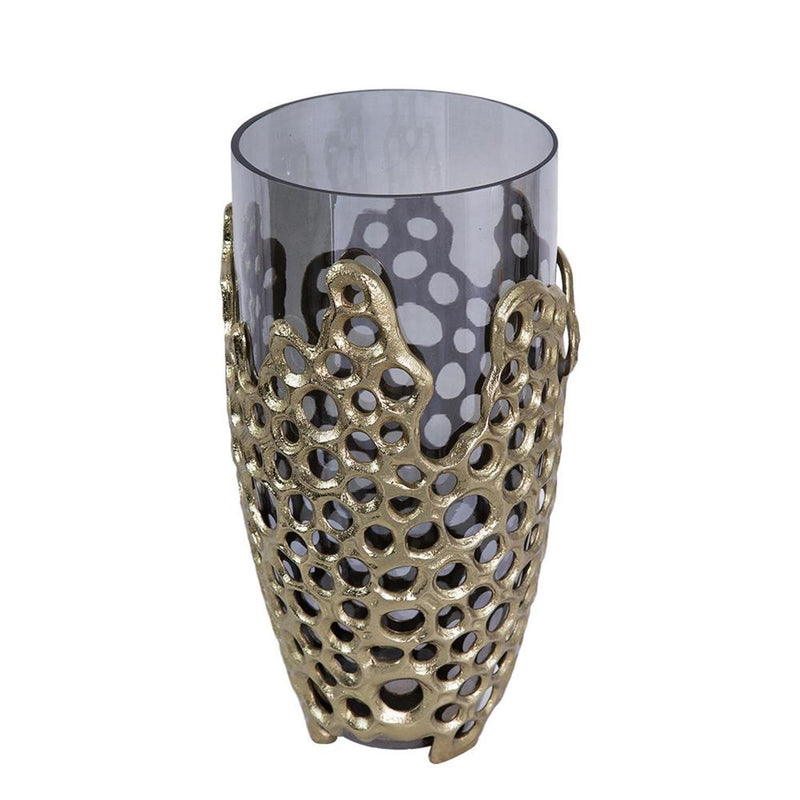Cylinder Table Vase - Black / Gold