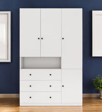 Load image into Gallery viewer, 74" Modern Four Door Three Drawer Combo Dresser - White
