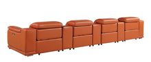 Load image into Gallery viewer, Italian Leather Reclining Metal USB Sofa (720413) - Camel

