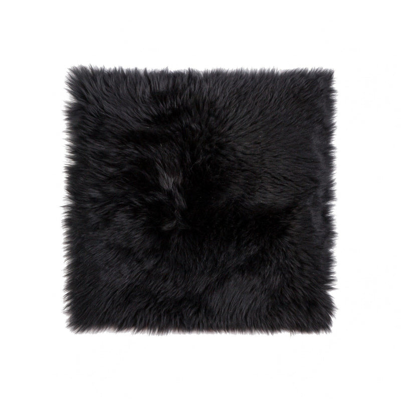 17" X 17" Sheepskin Solid Color Chair Pad - Black