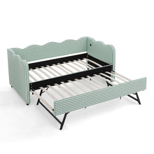 Load image into Gallery viewer, Gingham Daybed With USB Charging Port, Wave Shaped Design
