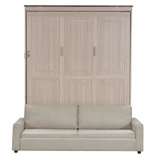 Load image into Gallery viewer, Queen Size Murphy Bed With Sofa And LED - Beige
