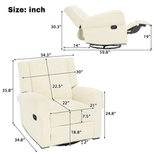 Load image into Gallery viewer, Manual Recliner Chair With Swivel Rocker Function, Dual Recline Angles
