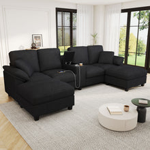 Load image into Gallery viewer, Modern U-Shaped Sectional Sofa With Storage Ottomans
