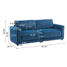 Load image into Gallery viewer, Modern Square Arm Sofa With Soft Fabric Upholstery, Deep Cushions

