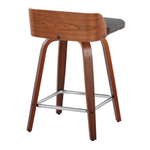 Load image into Gallery viewer, Maya - Mid Century Modern Fixed Height Counter Stool With Swivel With Square Footrest (Set of 2)

