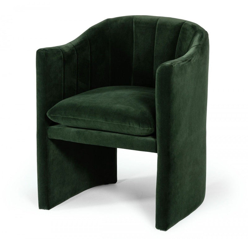 Upholstered Velvet Dining Arm Chair - Green