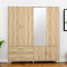Load image into Gallery viewer, 71" Wood Mirro Four Door Two Drawer Combo Dresser - Natural
