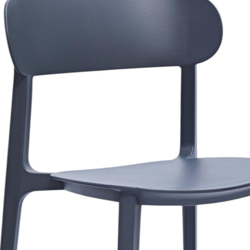 Heavy Duty Plastic Dining Room Side Chairs (Set of 4) - Gray