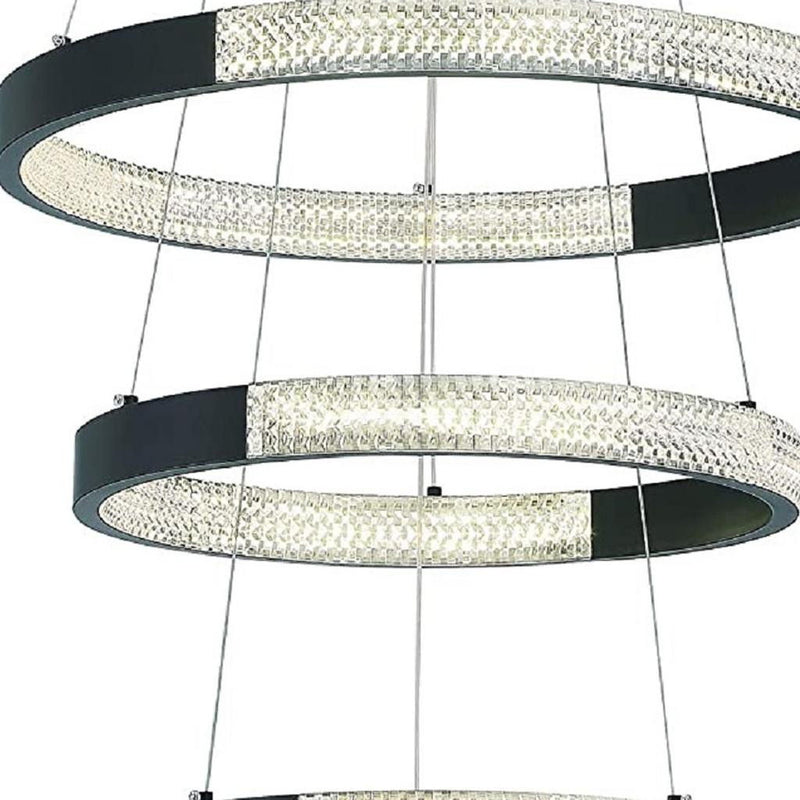 Candle Style 3 Light Metal LED Dimmable Chandelier - Black