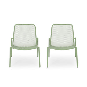 Outdoor Iron Chair With Mesh Design