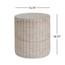 Load image into Gallery viewer, Elegant Outdoor / Indoor Lightweight Concrete Side Table With Travertine - Beige
