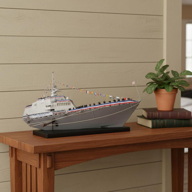 Hand Painted Model Boat (624263) - Gray