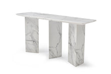 Load image into Gallery viewer, Genuine Marble And Stone Three Leg Console Table - White

