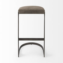 Load image into Gallery viewer, Leather And Iron Backless Bar Chair - Brown
