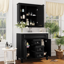 Load image into Gallery viewer, Bathroom Vanity With Top Sink, Mirror Cabinet, 2 Soft Closing Doors &amp; 2 Drawers
