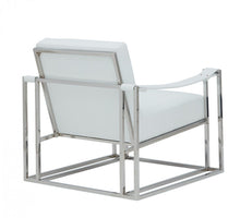 Load image into Gallery viewer, Stylish Leatherette And Steel Chair - White
