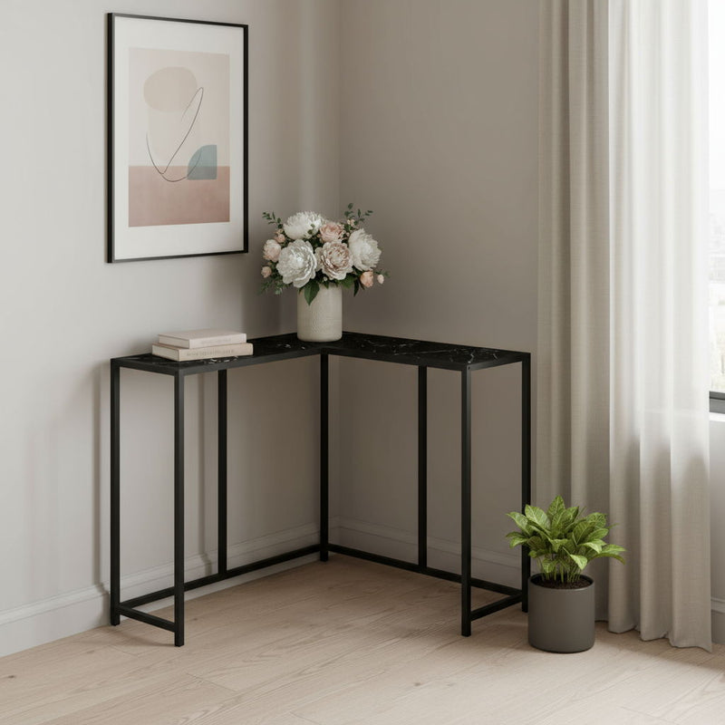 Laminate And Iron Frame End Table - Black