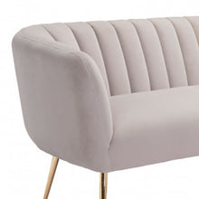 Load image into Gallery viewer, Polyester Sofa With Gold Legs - Beige
