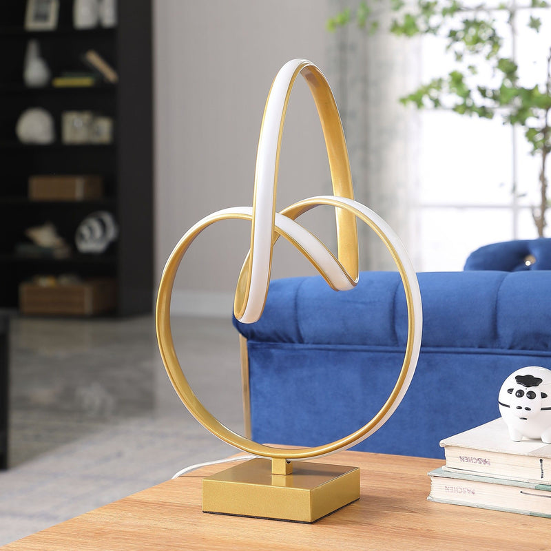 Metal Abstract Geo LED Table Lamp - Gold