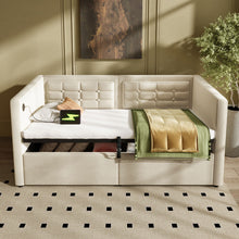 Load image into Gallery viewer, Upholstered Hydraulic Storage Daybed With USB &amp; Type C Charging
