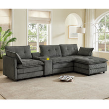 Load image into Gallery viewer, Oversized Modular Sectional Sofa With Multi Functional Console
