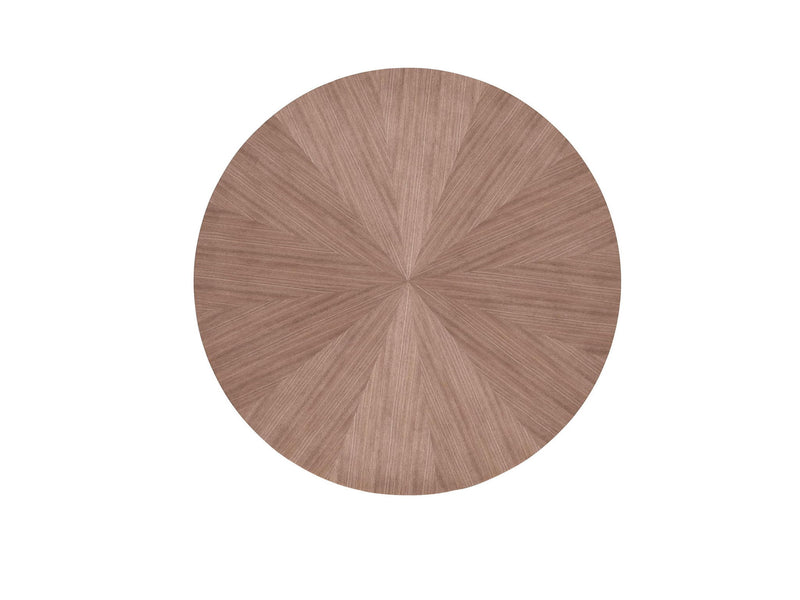 47" Wood Pedestal Base Round Top Dining Table - Walnut