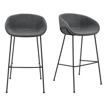Load image into Gallery viewer, Steel Low Back Bar Height Bar Chairs (Set of 2) - Gray And Black
