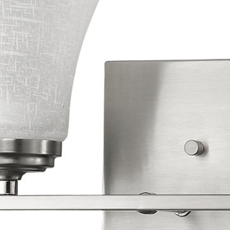 Two Light Wall Light With Tapered Glass Shade - Silver