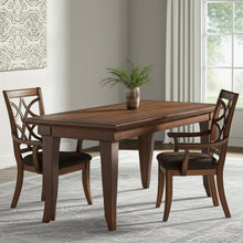 Load image into Gallery viewer, Upholstered Microfiber And Solid Wood Open Back Dining Arm Chairs (Set of 2) - Brown
