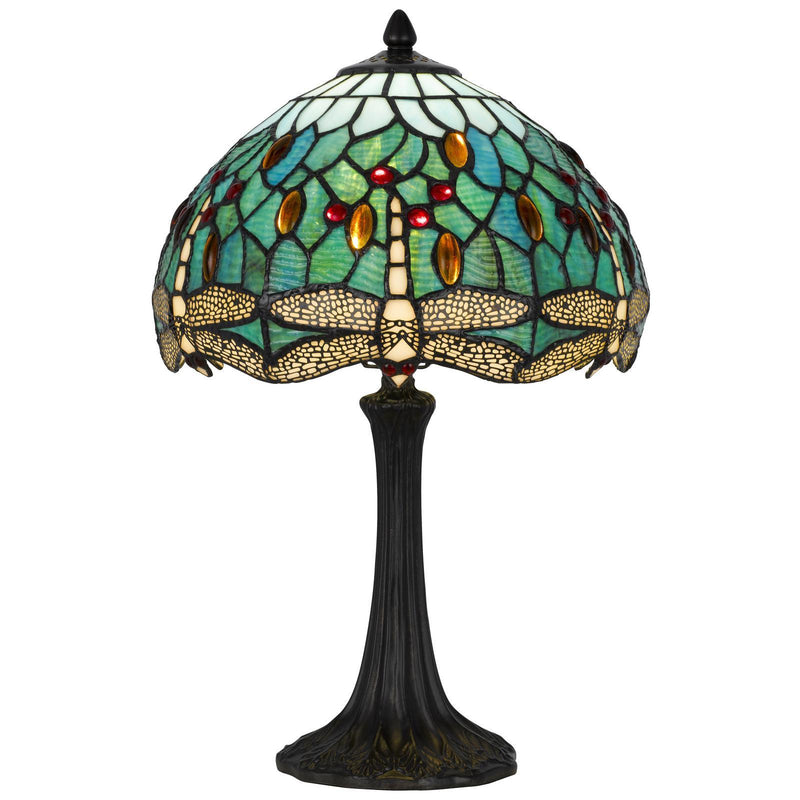 Dragonfly Round Animals Tiffany Lamp With Dome Shade - Bronze
