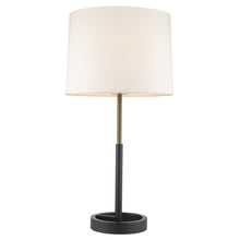 Load image into Gallery viewer, Metal Table Lamp With White Empire Shade - Black And Gold
