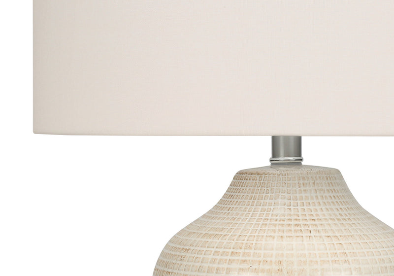 Ceramic Urn Table Lamp With Drum Shade - Cream