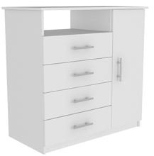 Load image into Gallery viewer, Four Drawer Combo Dresser With Open Shelf - White
