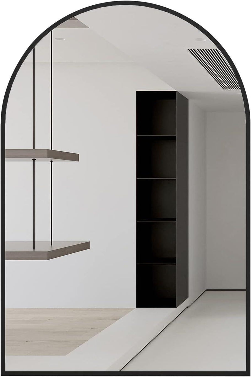 Aluminum Arch Framed Bathroom Vanity Mirror (756072) - Black