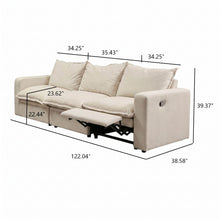 Load image into Gallery viewer, Plush Pillow Top Reclining Sofa, 3 Seat - Cream Beige
