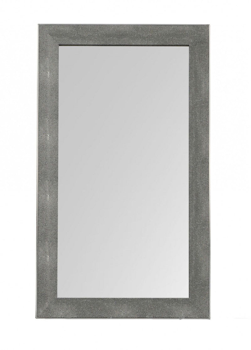 Shagreen Framed Accent Mirror - Gray