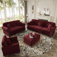 Load image into Gallery viewer, Upholstered Sofa Set With Nailhead Trim And Rolled Armrests, Includes Pillows
