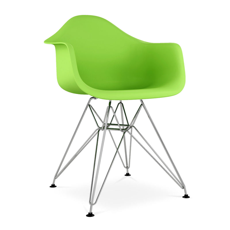 Heavy Duty Plastic Dining Arm Chair - Green