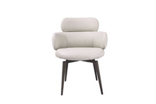 Load image into Gallery viewer, Faux Leather Metal Dining Arm Chair - Light Gray / Black
