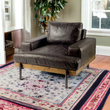 Load image into Gallery viewer, Faux Leather Distressed Club Chair - Black
