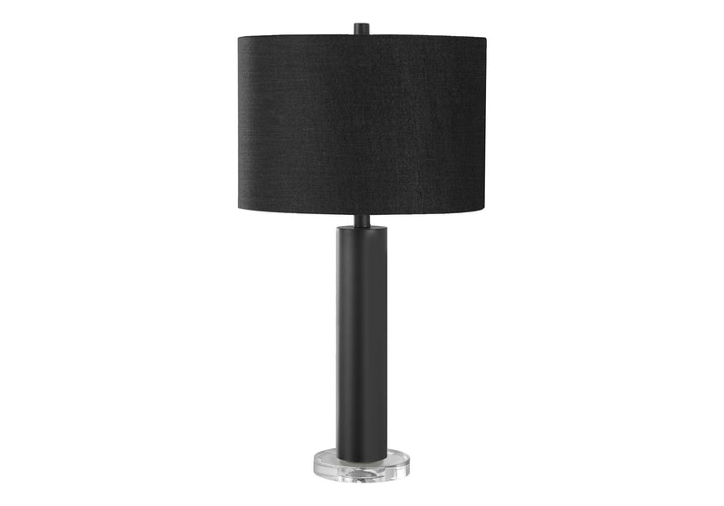 Metal And Acrylic Cylinder Table Lamp With Black Drum Shade - Black