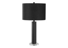 Load image into Gallery viewer, Metal And Acrylic Cylinder Table Lamp With Black Drum Shade - Black
