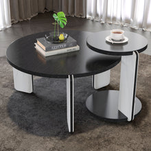 Load image into Gallery viewer, Round Coffee &amp; End Table Set - Black
