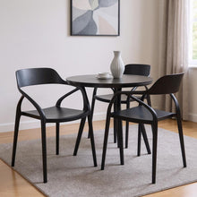 Load image into Gallery viewer, Heavy Duty Plastic Open Back Dining Arm Chairs (Set of 4) - Black
