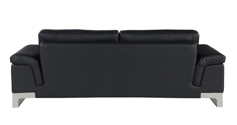 Italian Leather Sofa (720447) - Black