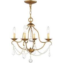 Load image into Gallery viewer, 18" Four Light Dimmable Chandelier With Shades - Gold
