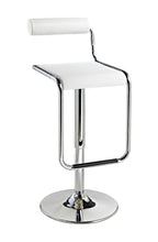 Load image into Gallery viewer, Faux Leather And Metal Low Back Adjustable Height Bar Chair (555022) - White And Silver
