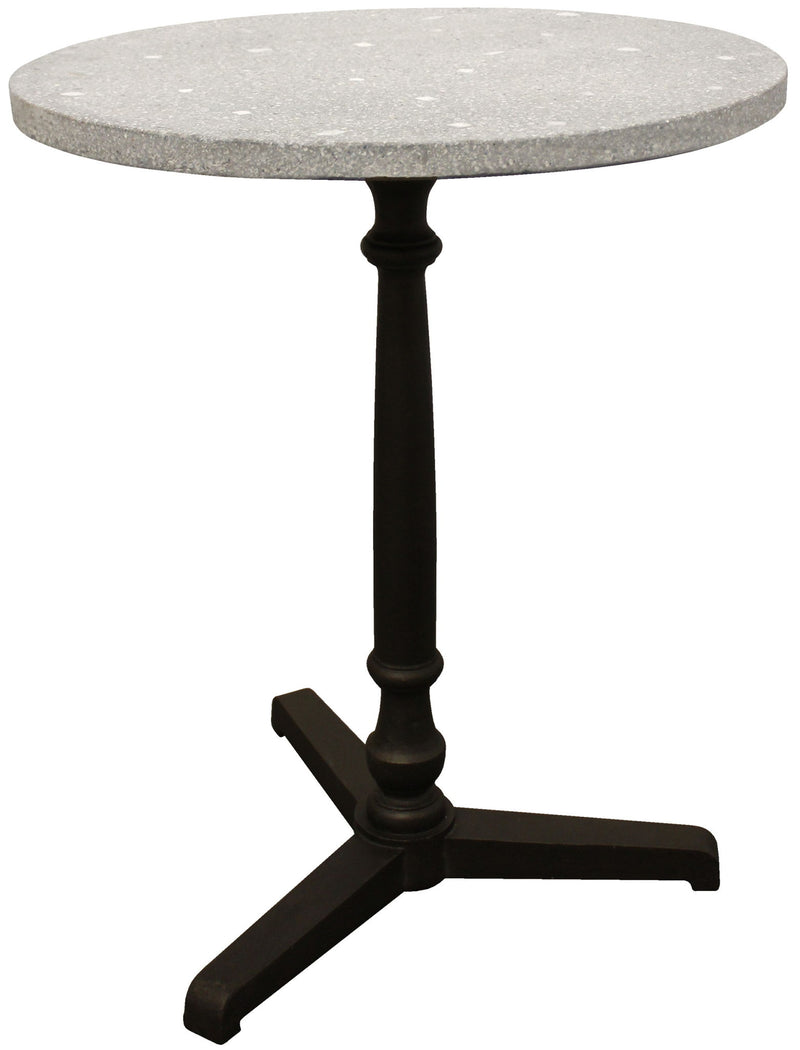 24" Stone And Iron Round Dining Table - Gray
