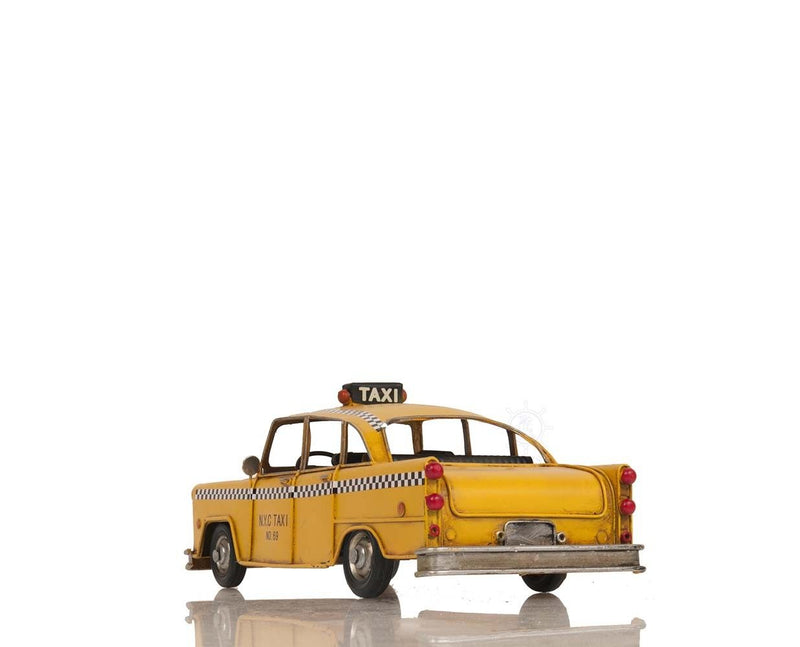 Hand Painted NYC Taxi Tabletop Sculpture - Yellow